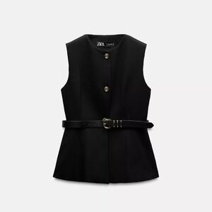 Zara Long Belted Vest